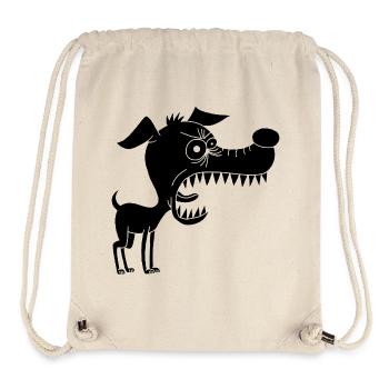 Kleiner schwarzer Hund und großes Maul - Stanley/Stella recycelter Gym Bag - Naturweiß - Vorne
