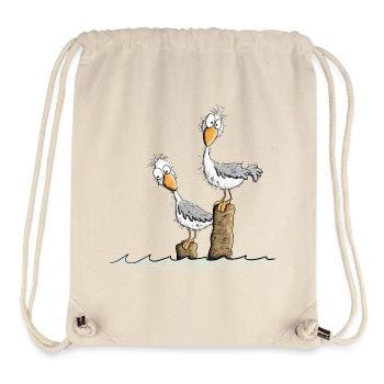 Drollige Möwen Nordsee Ostsee Urlaub Maritim - Stanley/Stella recycelter Gym Bag - Naturweiß - Vorne