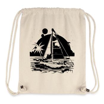 Segeln Zeichnung - Stanley/Stella recycelter Gym Bag - Naturweiß - Vorne