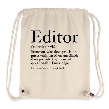 Lustige Editor-Definition Editor-Definition - Editor - Stanley/Stella recycelter Gym Bag - Naturweiß - Vorne