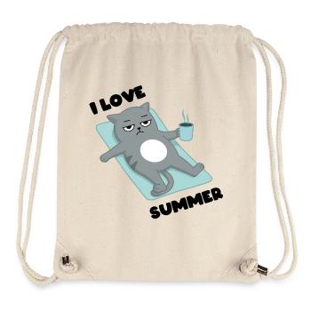I love Summer - Cat Grumpy - Stanley/Stella Recycled Gym Bag - natural - Front