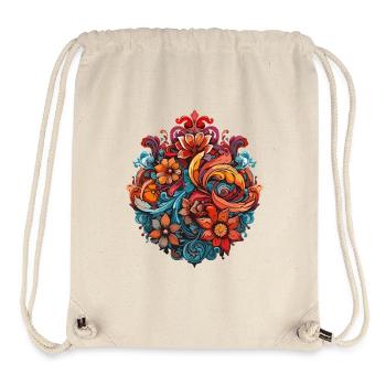 Ornement floral - Sac à cordon recyclé Stanley/Stella - blanc naturel - Devant