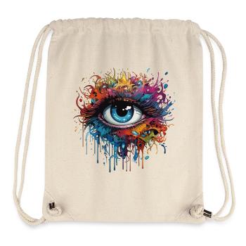 Oeil en forme de larme - Sac à cordon recyclé Stanley/Stella - blanc naturel - Devant