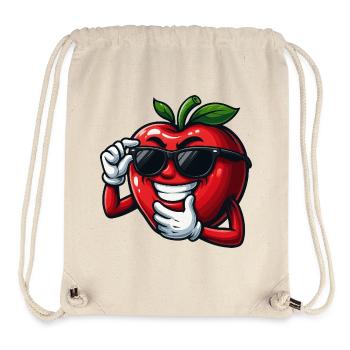 Cool cartoon tomato with sunglasses vegetable fun - Stanley/Stella Recycled Gym Bag - natural - Front