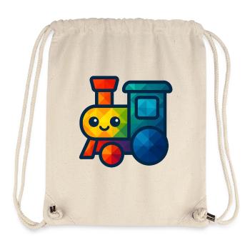 WPAP Polygon Kawaii Style Baby Toy Locomotive - Stanley/Stella Recycled Gym Bag - natural - Front
