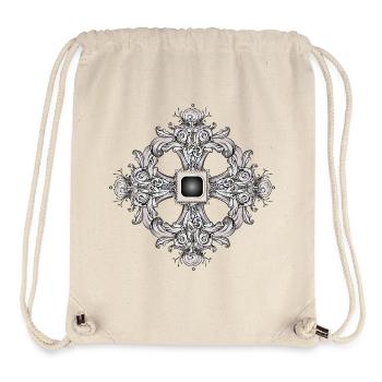Ornement arabesque avec une touche baroque en gris - Sac à cordon recyclé Stanley/Stella - blanc naturel - Devant