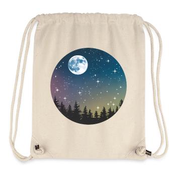 Motif de forêt nocturne céleste - Sac à cordon recyclé Stanley/Stella - blanc naturel - Devant