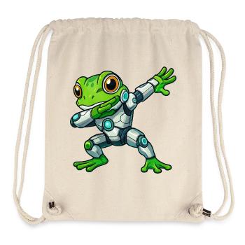 Cool Frog Cartoon Robot Cyborg Mech Astronaut - Stanley/Stella Recycled Gym Bag - natural - Front