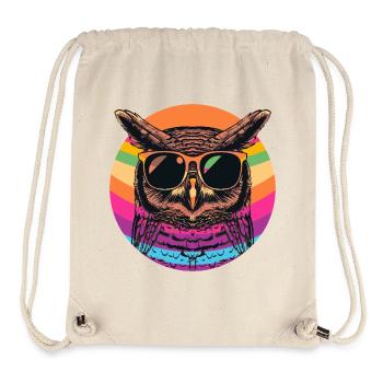 Bunte Retro Eule mit Sonnenbrille - Stanley/Stella recycelter Gym Bag - Naturweiß - Vorne
