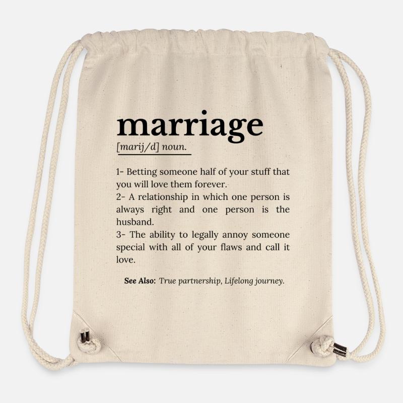 Ehe Lustige Definition - Stanley/Stella recycelter Gym Bag - Naturweiß