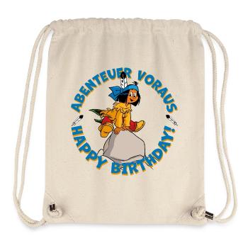 Yakari Abenteuer Voraus Happy Birthday - Stanley/Stella recycelter Gym Bag - Naturweiß - Vorne
