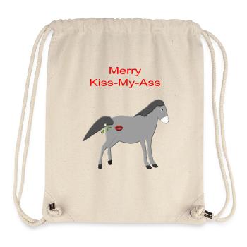 Freches Weihnachtsgrauer Esel küsst meinen Arsch Grafik - Stanley/Stella recycelter Gym Bag - Naturweiß - Vorne