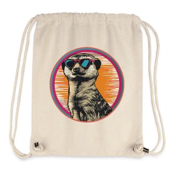 Erdmännchen mit Retro-Sonnenbrille - Stanley/Stella recycelter Gym Bag - Naturweiß - Vorne