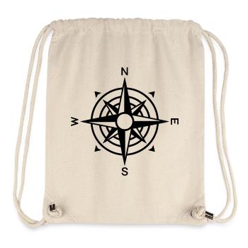 Kompass Windrose Navigation - Stanley/Stella recycelter Gym Bag - Naturweiß - Vorne
