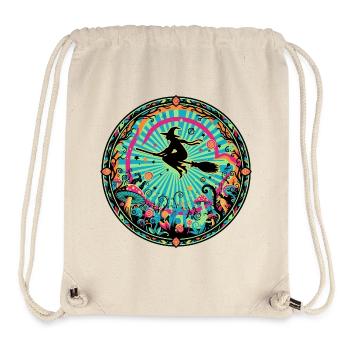 Motif psychédélique du vol des sorcières de la Forêt Sauvage - Sac à cordon recyclé Stanley/Stella - blanc naturel - Devant