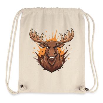 Waldhirsch Feuer-Splash - Stanley/Stella recycelter Gym Bag - Naturweiß - Vorne