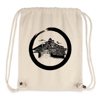 Black Japanese Landscape - Stanley/Stella Recycled Gym Bag - natural - Front