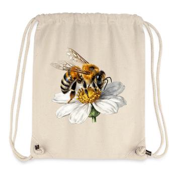 Bee on white flower - Stanley/Stella Recycled Gym Bag - natural - Front