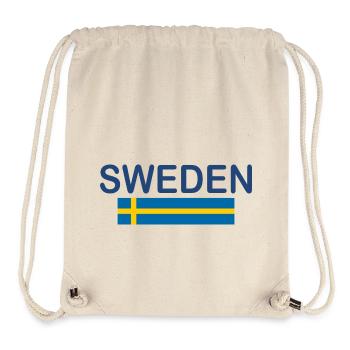 Drapeau de la Suède - Sac à cordon recyclé Stanley/Stella - blanc naturel - Devant