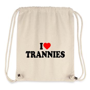 I love trannies - Stanley/Stella recycelter Gym Bag - Naturweiß - Vorne