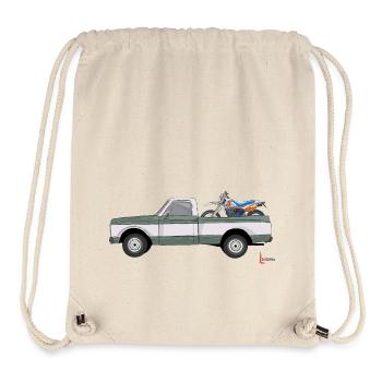 Pick Up Truck with Motorcycle - Stanley/Stella recycelter Gym Bag - Naturweiß - Vorne