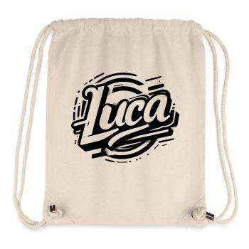 Luca Surname First Name Graffiti - Stanley/Stella Recycled Gym Bag - natural - Front