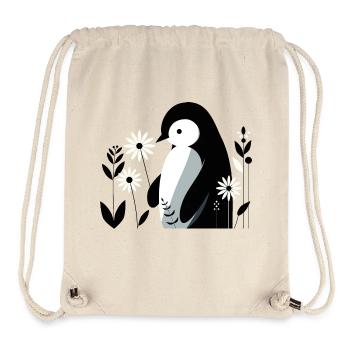 Penguin with flowers - Stanley/Stella Recycled Gym Bag - natural - Front