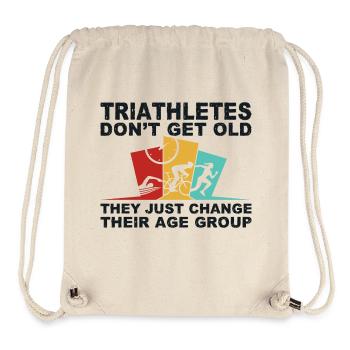 Lustiges Triathlon Design Triathleten Schwimmen Rad Laufen - Stanley/Stella recycelter Gym Bag - Naturweiß - Vorne