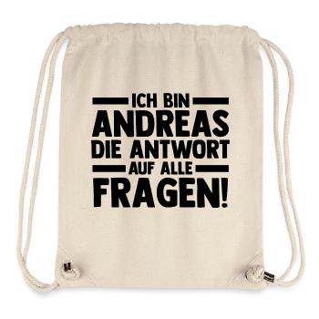 Vorname Andreas - Stanley/Stella recycelter Gym Bag - Naturweiß - Vorne