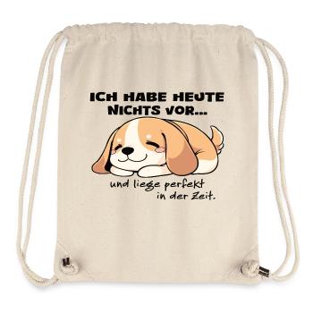 Welpen ich habe heute nichts vor und liege perfekt - Stanley/Stella recycelter Gym Bag - Naturweiß - Vorne