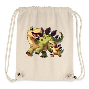 Stegosaurus mother and child - Stanley/Stella Recycled Gym Bag - natural - Front