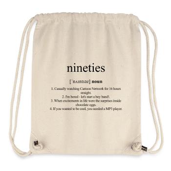 Nineties | Neunziger Definition Dictionary - Stanley/Stella recycelter Gym Bag - Naturweiß - Vorne
