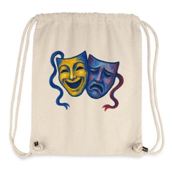 Théâtre Comédie Tragédie Masques - Sac à cordon recyclé Stanley/Stella - blanc naturel - Devant