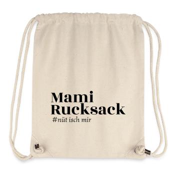 Mami Rucksack - nüt isch mir - Stanley/Stella recycelter Gym Bag - Naturweiß - Vorne