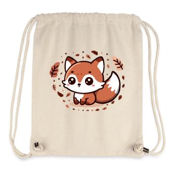 Herbst-Charm: Chibi-Fuchs mit flauschigem Schwanz - Stanley/Stella recycelter Gym Bag - Naturweiß - Vorne