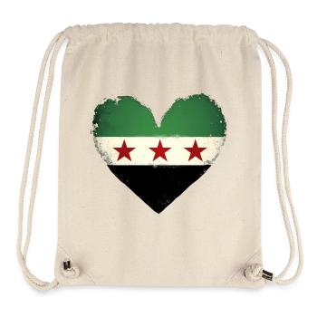 Syrien Flagge in Herz Flaggenherz - Stanley/Stella recycelter Gym Bag - Naturweiß - Vorne