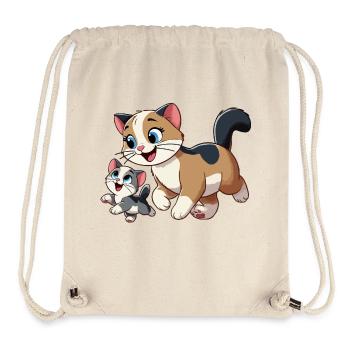 English Shorthair mother and child - Stanley/Stella Recycled Gym Bag - natural - Front