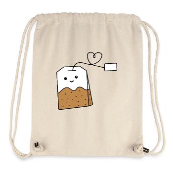 Sachets de thé kawaii - Sac à cordon recyclé Stanley/Stella - blanc naturel - Devant