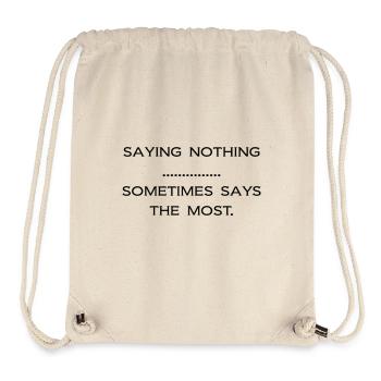 saying_nothing - Stanley/Stella Recycled Gym Bag - natural - Front