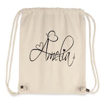 Amelia Name Vorname Mädchen Kalligrafie Dekor - Stanley/Stella recycelter Gym Bag - Naturweiß - Vorne