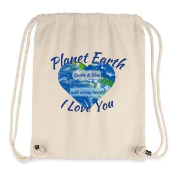 Planet Earth I Love You - Stanley/Stella recycelter Gym Bag - Naturweiß - Vorne