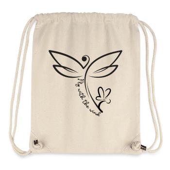 Libellule sauvage magique « Fly with the Wind » - Sac à cordon recyclé Stanley/Stella - blanc naturel - Devant
