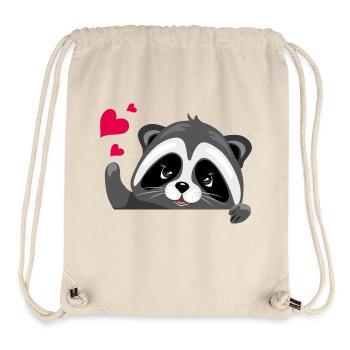Peeking cute raccoon with hearts - Stanley/Stella Recycled Gym Bag - natural - Front