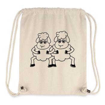 2 Schafe Gucken Müde Gelangweilt Freunde Team Crew - Stanley/Stella recycelter Gym Bag - Naturweiß - Vorne
