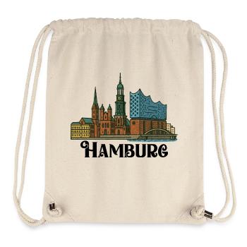 hamburg skyline stadt - Stanley/Stella recycelter Gym Bag - Naturweiß - Vorne