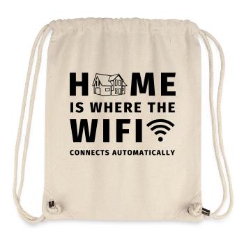 Home is where the WIFI connects automatically - Stanley/Stella recycelter Gym Bag - Naturweiß - Vorne
