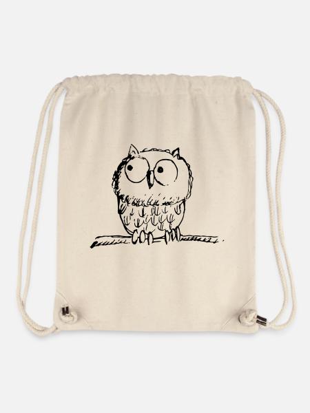 Waldkauz, Käuzchen, Eule, Uhu - Stanley/Stella recycelter Gym Bag - Naturweiß