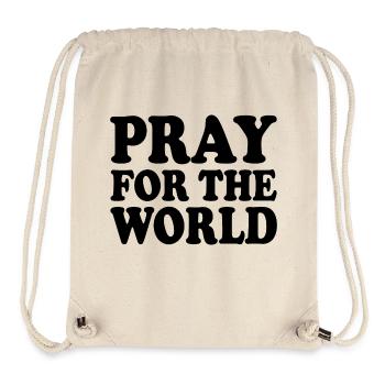 Pray for the world - Sac à cordon recyclé Stanley/Stella - blanc naturel - Devant