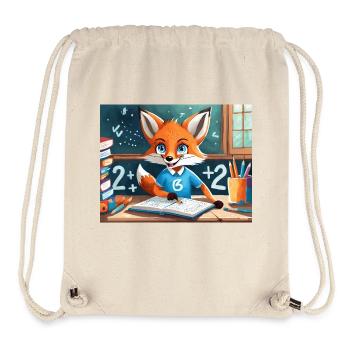 mignon petit renard démon vie quotidienne - mathématiques - Sac à cordon recyclé Stanley/Stella - blanc naturel - Devant