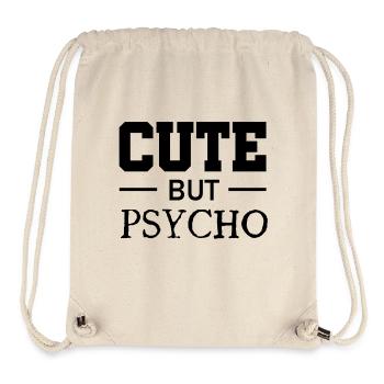 Mignon mais psychopathe - Doux mais fou - Fou - Sac à cordon recyclé Stanley/Stella - blanc naturel - Devant